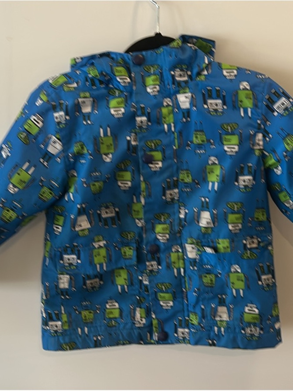 Joe Fresh Blue & Green Robot Print Raincoat